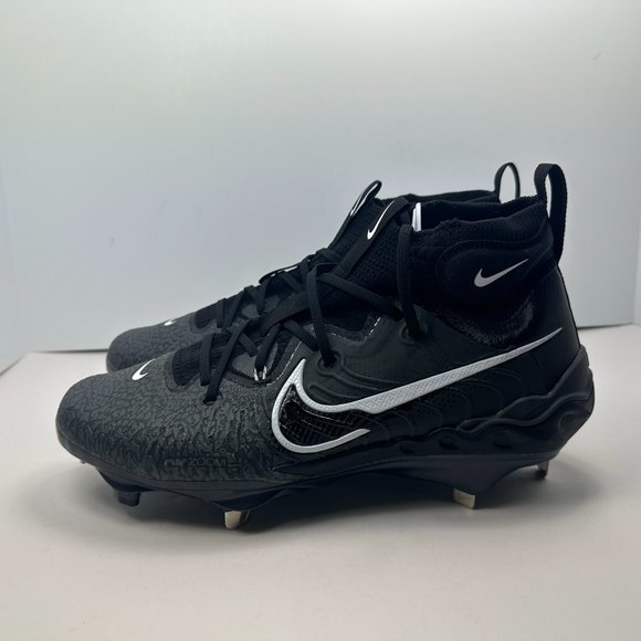 New Men's Nike Alpha Huarache NXT Black Metal Baseball Cleats DJ6517-010 - Picture 9 of 11